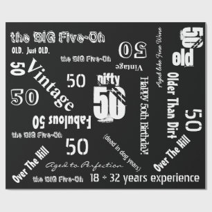 Cadeau Papier d'emballage noir anniversaire drôle