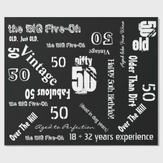Cadeau Papier d'emballage noir anniversaire drôle
