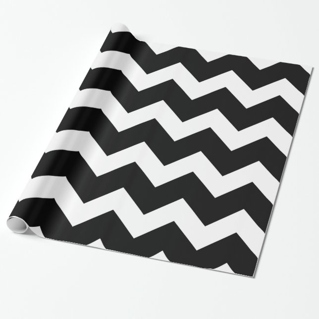 Cadeau Papier d'emballage noir chaud de Chevron (Déroulé)