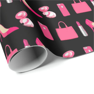Cadeau Papier d'emballage noir de choses Girly