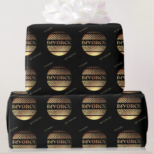 Cadeau Papier d'emballage noir de la fête de divorce