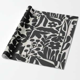 Cadeau papier d'emballage noir et blanc