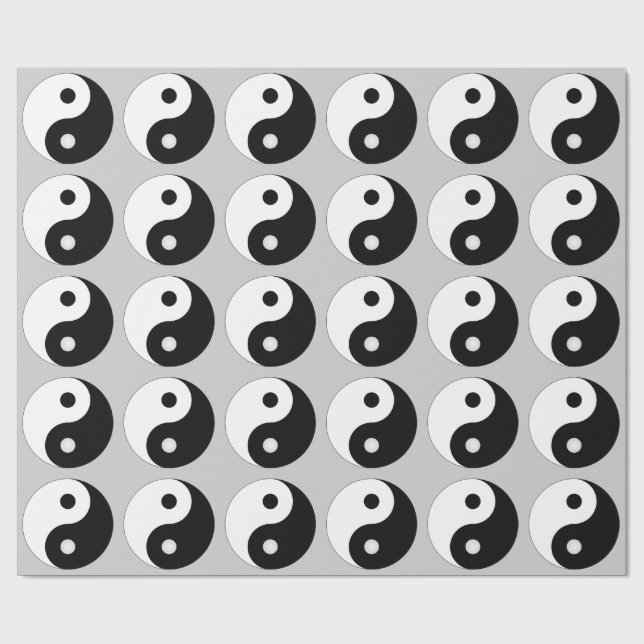 Cadeau Papier d'emballage (NOIR ET BLANC) de YIN YANG (Plat)