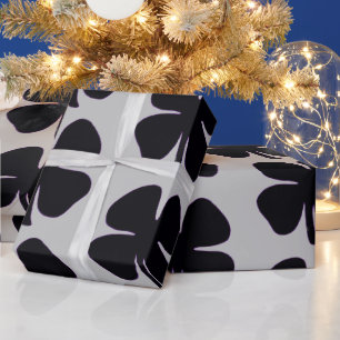 Cadeau Papier d'emballage noir gris brillant