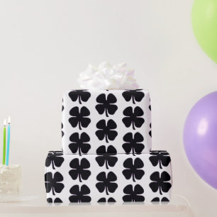 Cadeau Papier d'emballage noir mat Clover