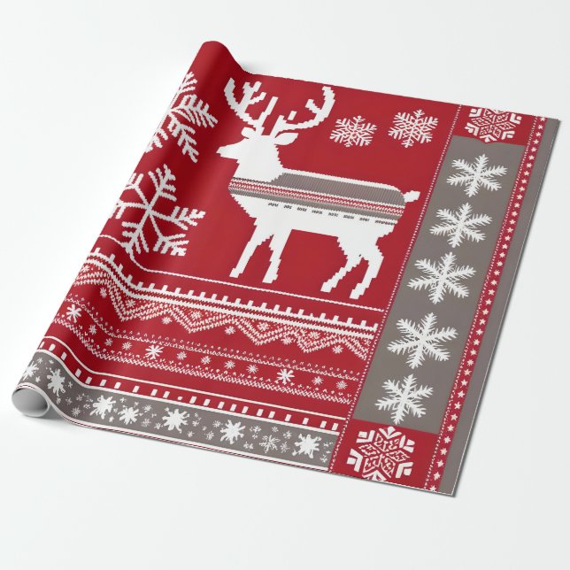 Cadeau papier d'emballage normalisé de noël (Déroulé)