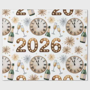 Cadeau Papier d'emballage-Nouvel An 2026 Papier d'emballa