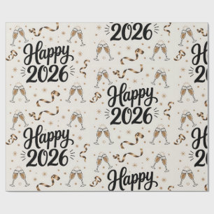 Cadeau Papier d'emballage-Nouvel An 2026 Papier d'emballa
