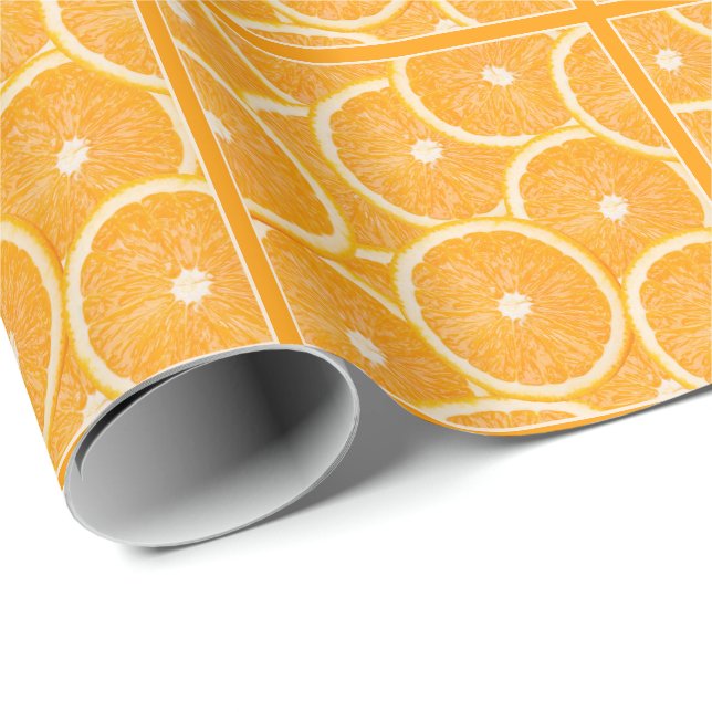 Cadeau Papier d'emballage orange (Coin rond)