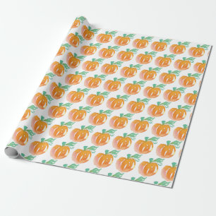 Cadeau Papier d'emballage orange citrouille aquarelle mai