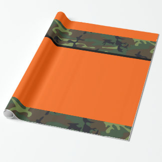 Cadeau Papier d'emballage orange de chasseur de Camo