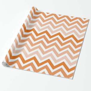 Cadeau Papier d'emballage orange de Chevron Ombre