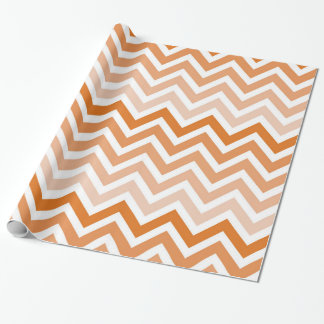 Cadeau Papier d'emballage orange de Chevron Ombre