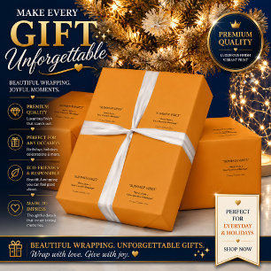 Cadeau Papier d'emballage orange personnalisé