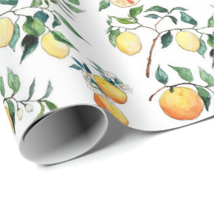Cadeau Papier d'emballage - Oranges et citrons