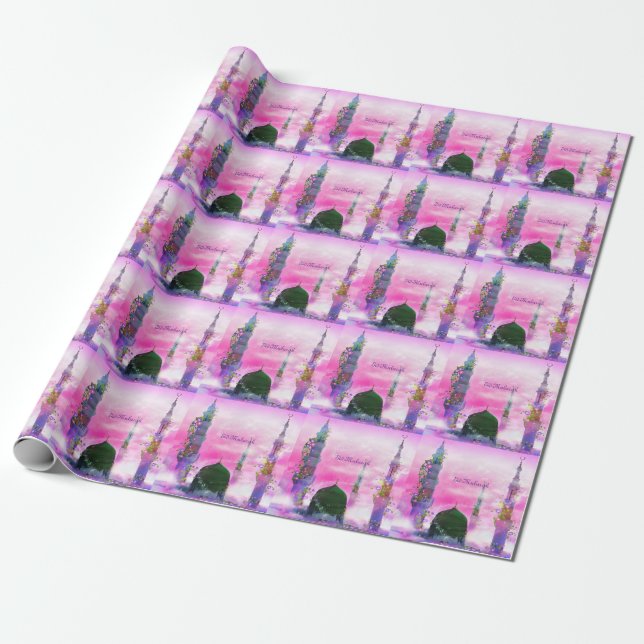 Cadeau Papier d'emballage orienté de conte de fées d'Eid (Déroulé)