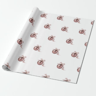 CADEAU PAPIER D'EMBALLAGE ORNEMENT DE FÊTE ROSE POUDRÉ