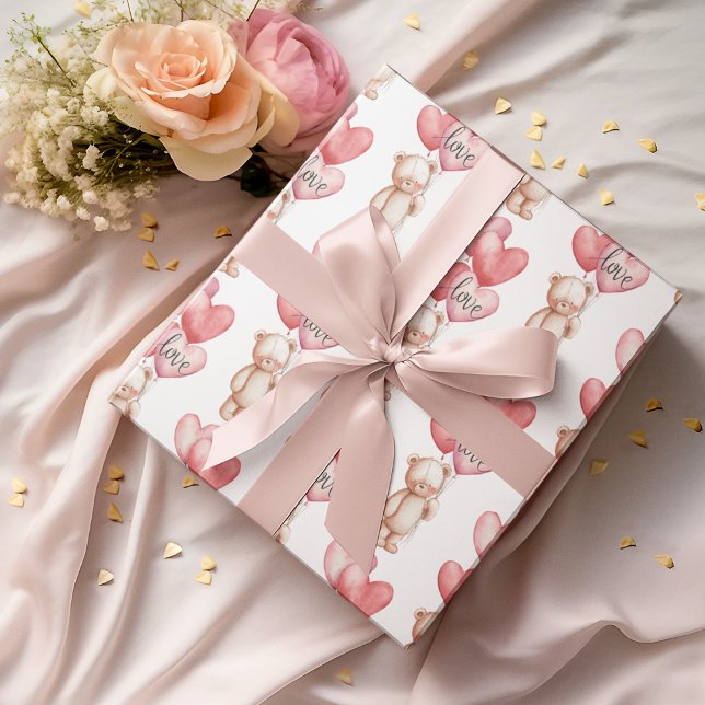 Cadeau Papier d'emballage Ourson Mignon pour la Saint-Val (Créateur téléchargé)