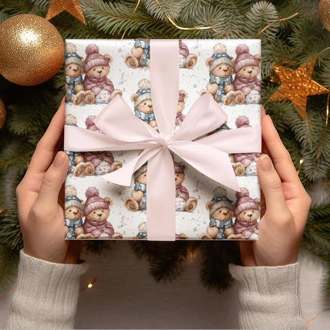 Cadeau Papier d'emballage Oursons de Noël Fantaisistes  (Créateur téléchargé)