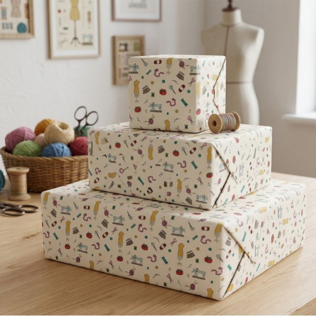 Cadeau Papier d'emballage Outils de couture de Tailleur V (Créateur téléchargé)