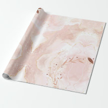Papier d'emballage pailleté rose marbré