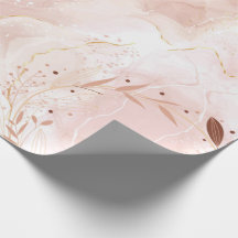 Papier d'emballage Pailleté Rose Marbre