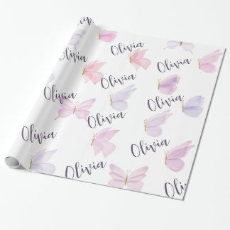 Cadeau Papier d'emballage papillon personnalisé.