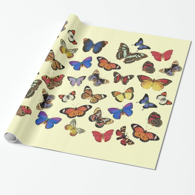 Cadeau Papier d'emballage Papillons (Déroulé)