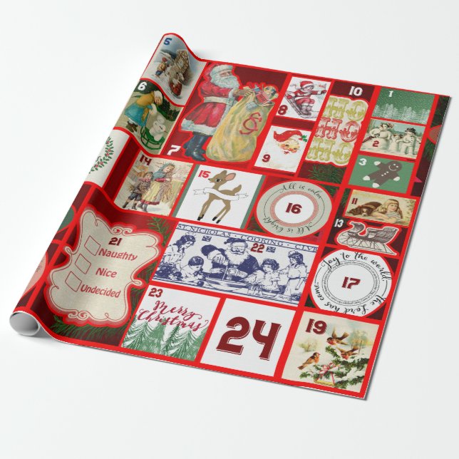Cadeau papier d'emballage passé de noël (Déroulé)