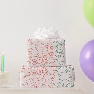 Cadeau papier d'emballage pastel féministe