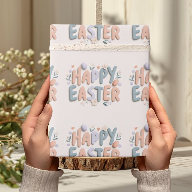 Cadeau Papier d'emballage pastel Joyeuses Pâques (Créateur téléchargé)