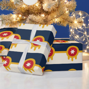 Cadeau Papier d'emballage patriotique avec Drapeau de Tul