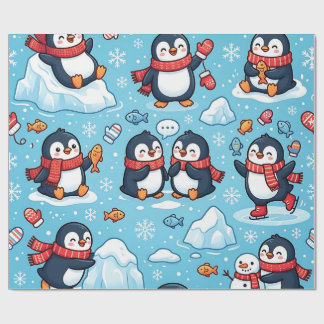 Cadeau Papier d'emballage Penguin Winter Scarf
