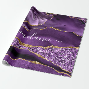 Cadeau Papier d'emballage personnalisé avec nom Paillette
