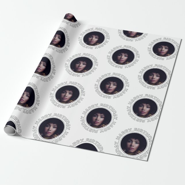 Cadeau Papier d'emballage personnalisé avec photo pour an (Déroulé)