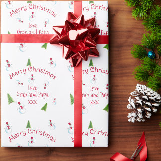 Cadeau Papier d'emballage personnalisé Bonhomme de neige 