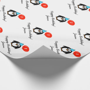 Cadeau Papier d'emballage personnalisé de ęr pingouin