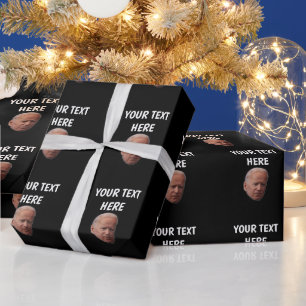CADEAU PAPIER D'EMBALLAGE PERSONNALISÉ JOE BIDEN NOËL