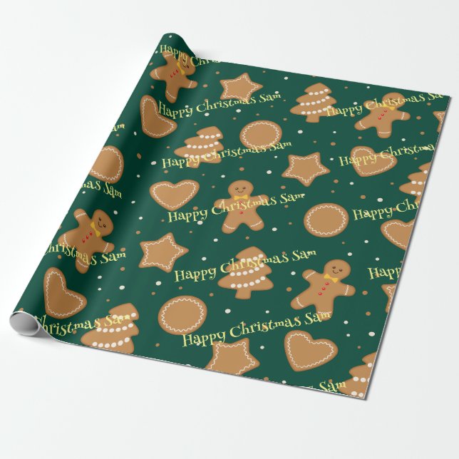 Cadeau Papier d'emballage personnalisé motif de Noël (Déroulé)