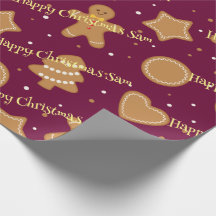 Papier d'emballage personnalisé motif de Noël