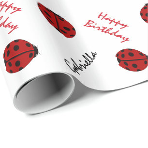 Cadeau Papier d'emballage personnalisé par coccinelle