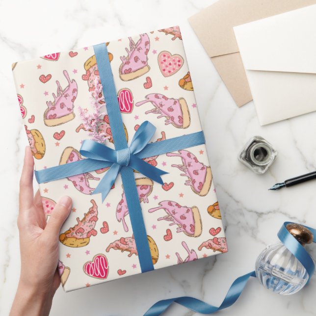 Cadeau Papier d'emballage Pizza Rétro Saint-Valentin (Cadeaux)
