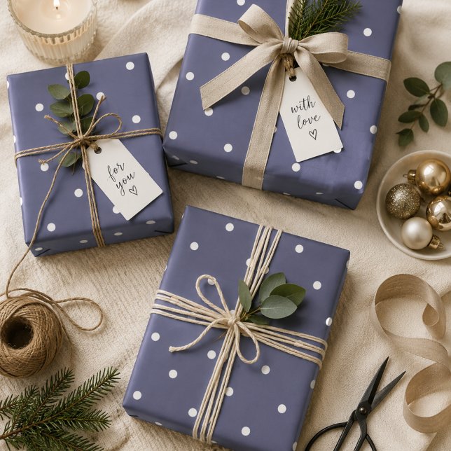 Cadeau Papier d'emballage pois Navy Violet (Créateur téléchargé)