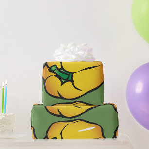 Cadeau Papier d'emballage Poivron Jaune
