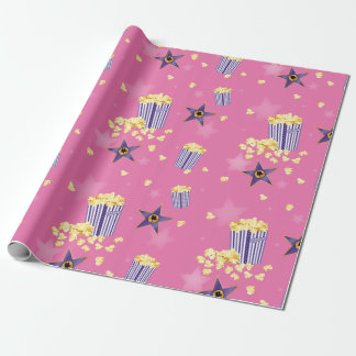 Cadeau Papier d'emballage pop-corn de film rose