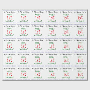 Cadeau Papier d'emballage pour 1er anniversaire simple