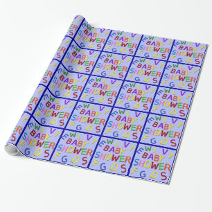 Cadeau Papier d'emballage pour Baby Shower Bleu