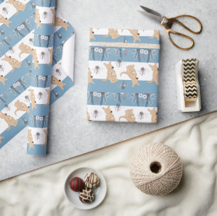 Cadeau Papier d'emballage pour Baby Shower Boho Kangaroo