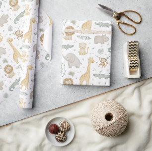 Cadeau Papier d'emballage pour Baby Shower sur les Animau