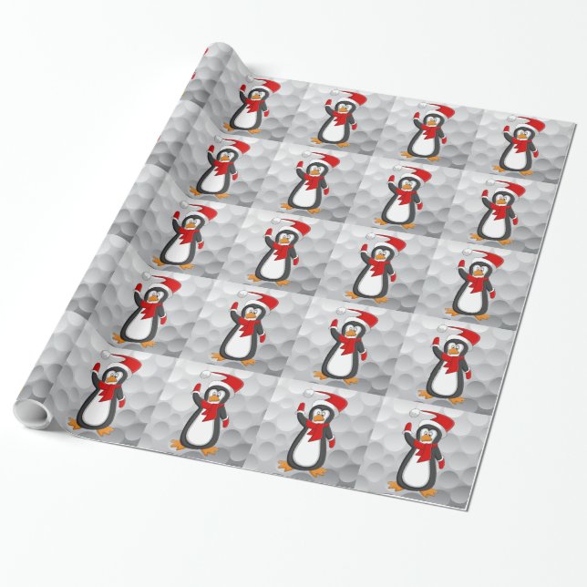 Cadeau Papier d'emballage pour balles de golf. (Déroulé)